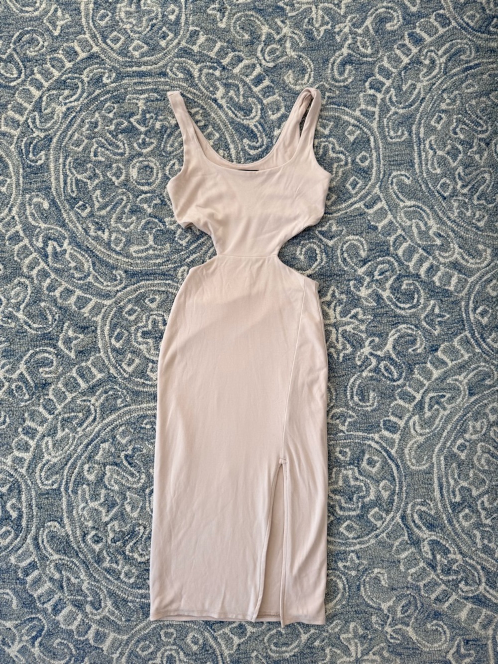 Cutout Tank Midi Dress in Cream
